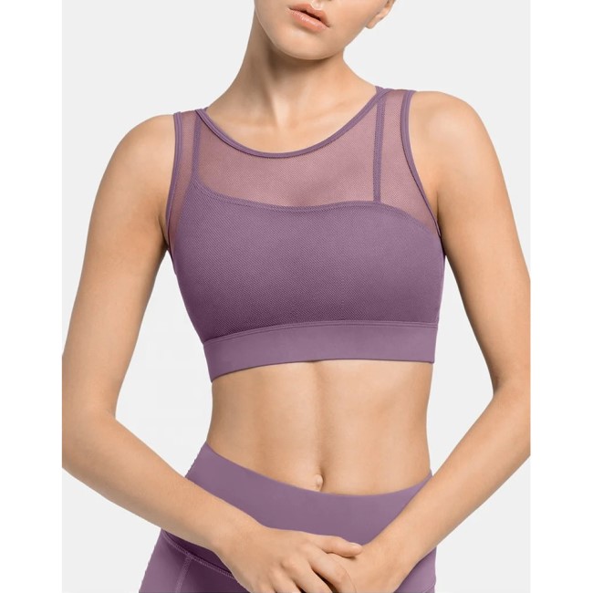 Mesh Sexy Sports Bra Padded Workout Yoga Sports Bra Fitness Wear