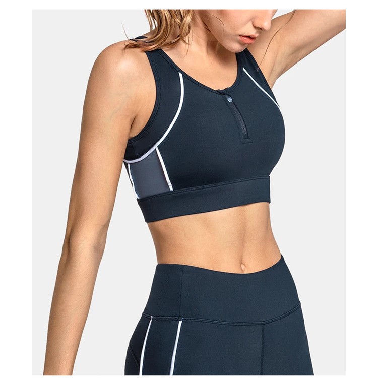 Sports Bra With High Neck Vest Back Fitness Wear