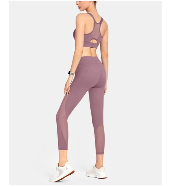 Women Workout Clothing Mesh Back Adjustable Sports Bra Top Fitness