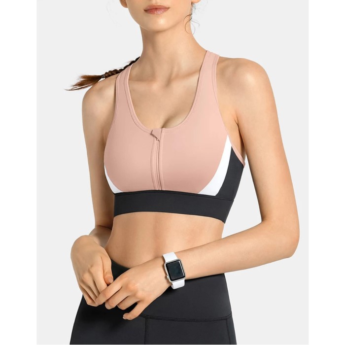 Front zipper Sports Bra Fitness Wear T Back Run Bra Tops