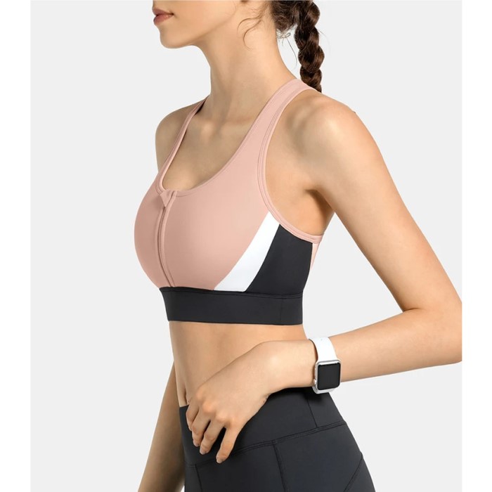 Front zipper Sports Bra Fitness Wear T Back Run Bra Tops