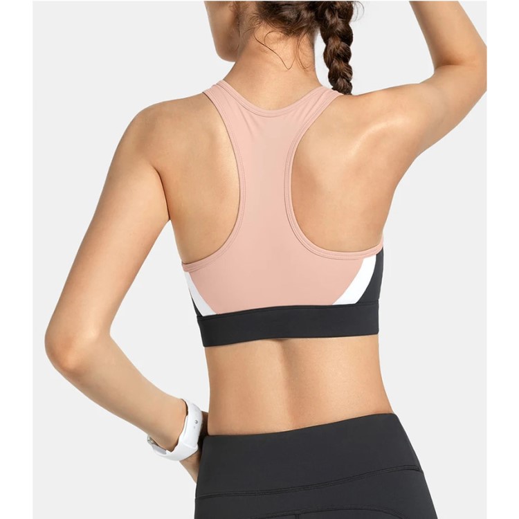 Front zipper Sports Bra Fitness Wear T Back Run Bra Tops