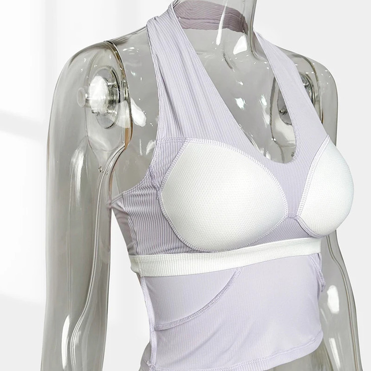 Sports Wear Sexy Back Halter Neck Sports Bra Tank Tops for Women