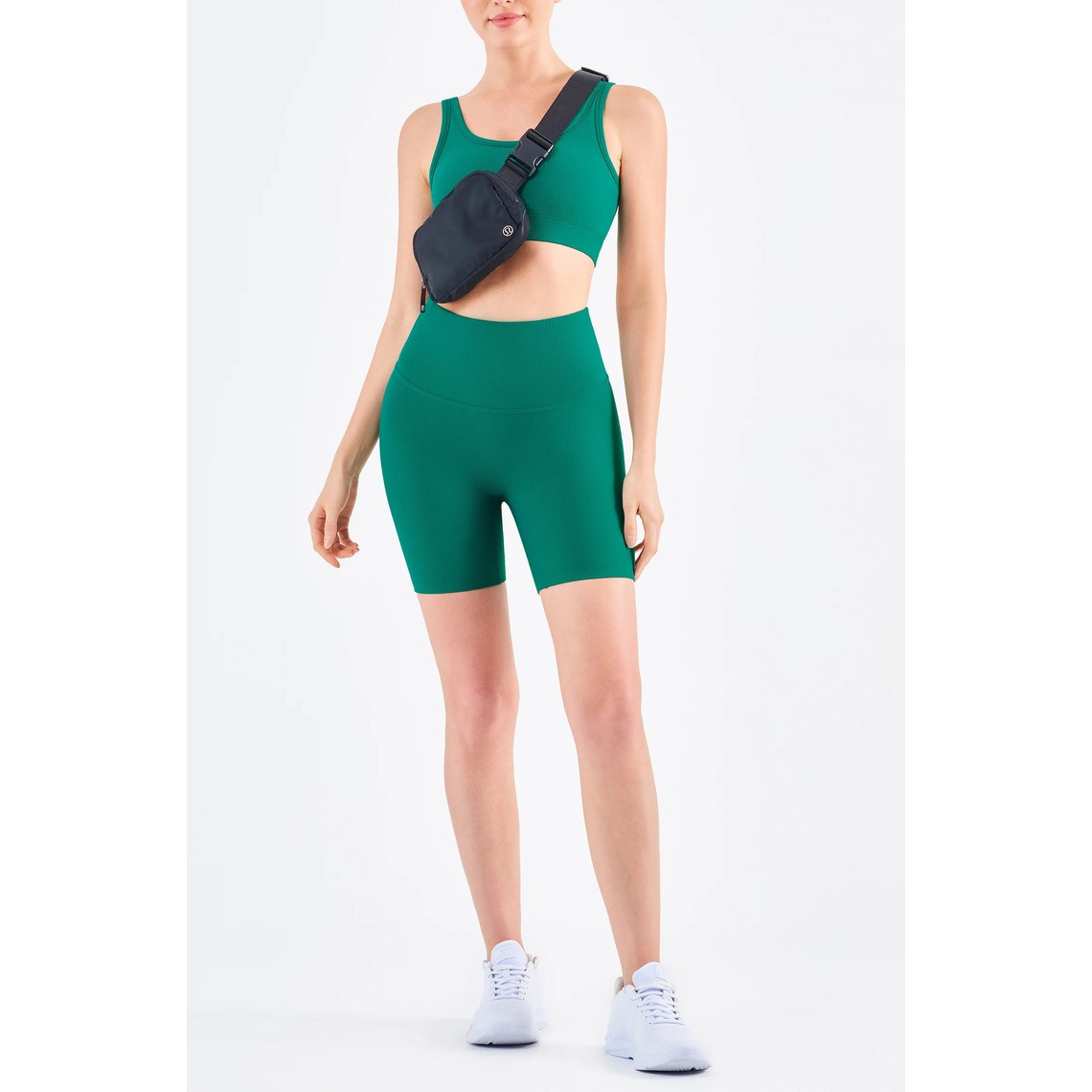 Biker Shorts Women Tummy Control Ribbed Shorts Without Yoga Fitness 3PCS