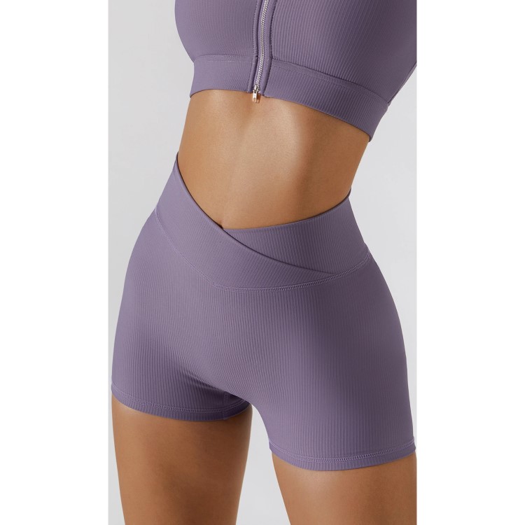 Girls Sports Short Leggings Sexy Women Half Cross Waist Gym Shorts