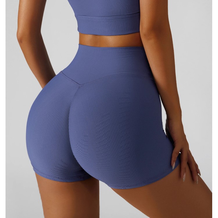 Women Cross Waist Butt Lift Biker Legging Shorts Soft Gym Shorts